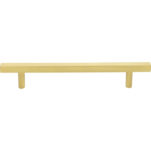 128 Mm Center-to-Center Brushed Gold Square Dominique Cabinet Bar Pull